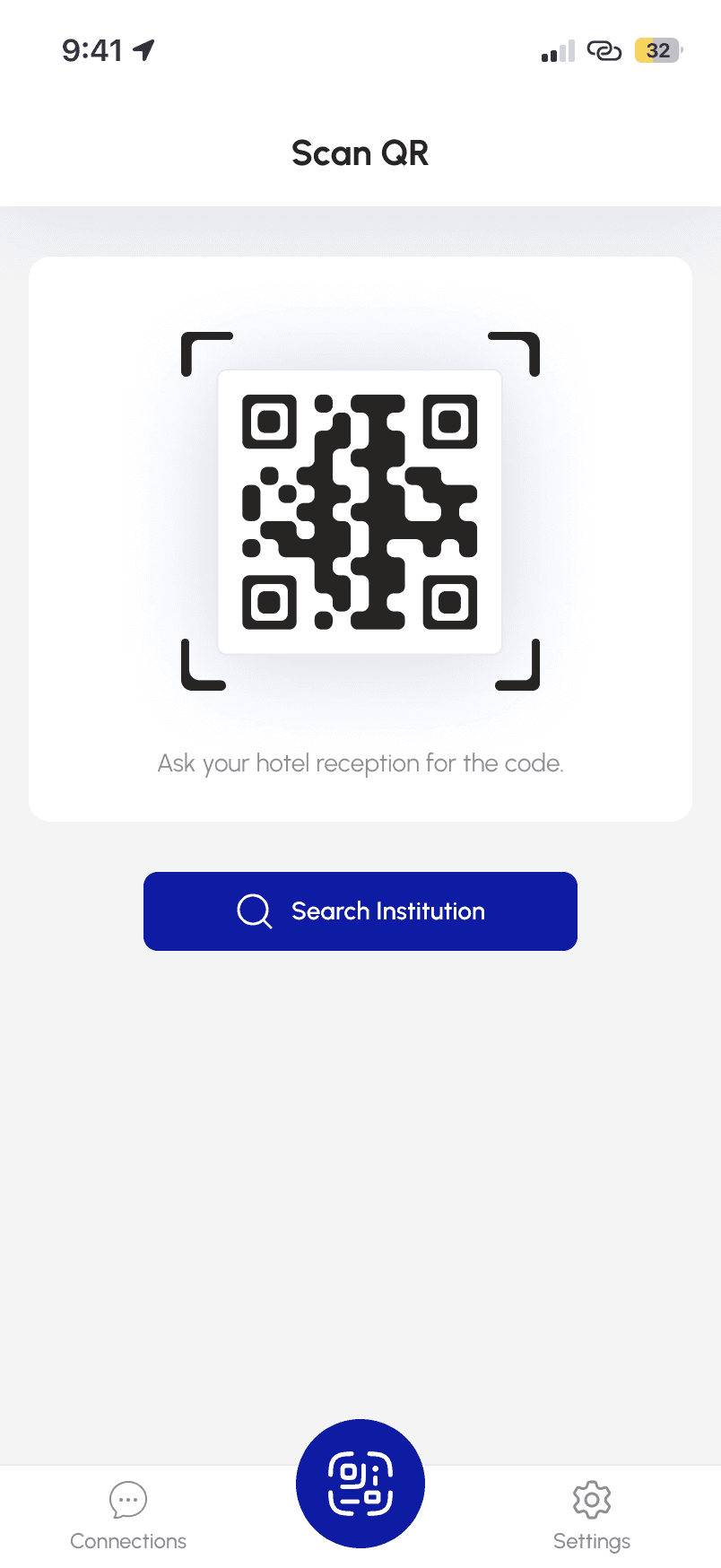 Peraxion scan QR screen
